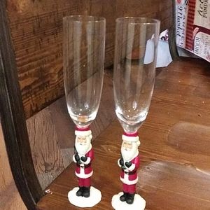 Set of 2 Santa Champaign glasses